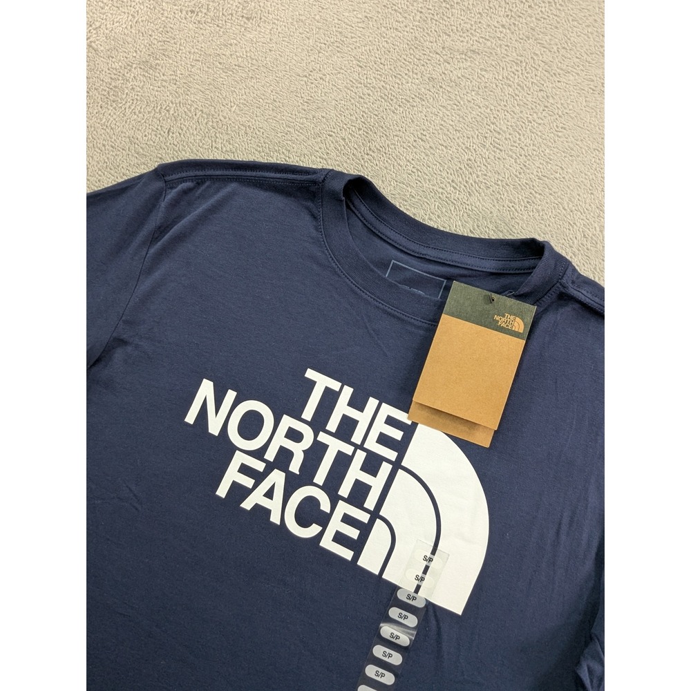 The North Face Womens Evo HD SS Tee Summit Navy Blue Logo Shirt NF0A8EBF Small